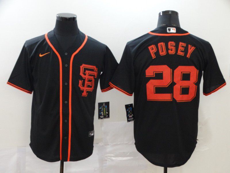 Men San Francisco Giants 28 Posey Black Nike Game MLB Jerseys